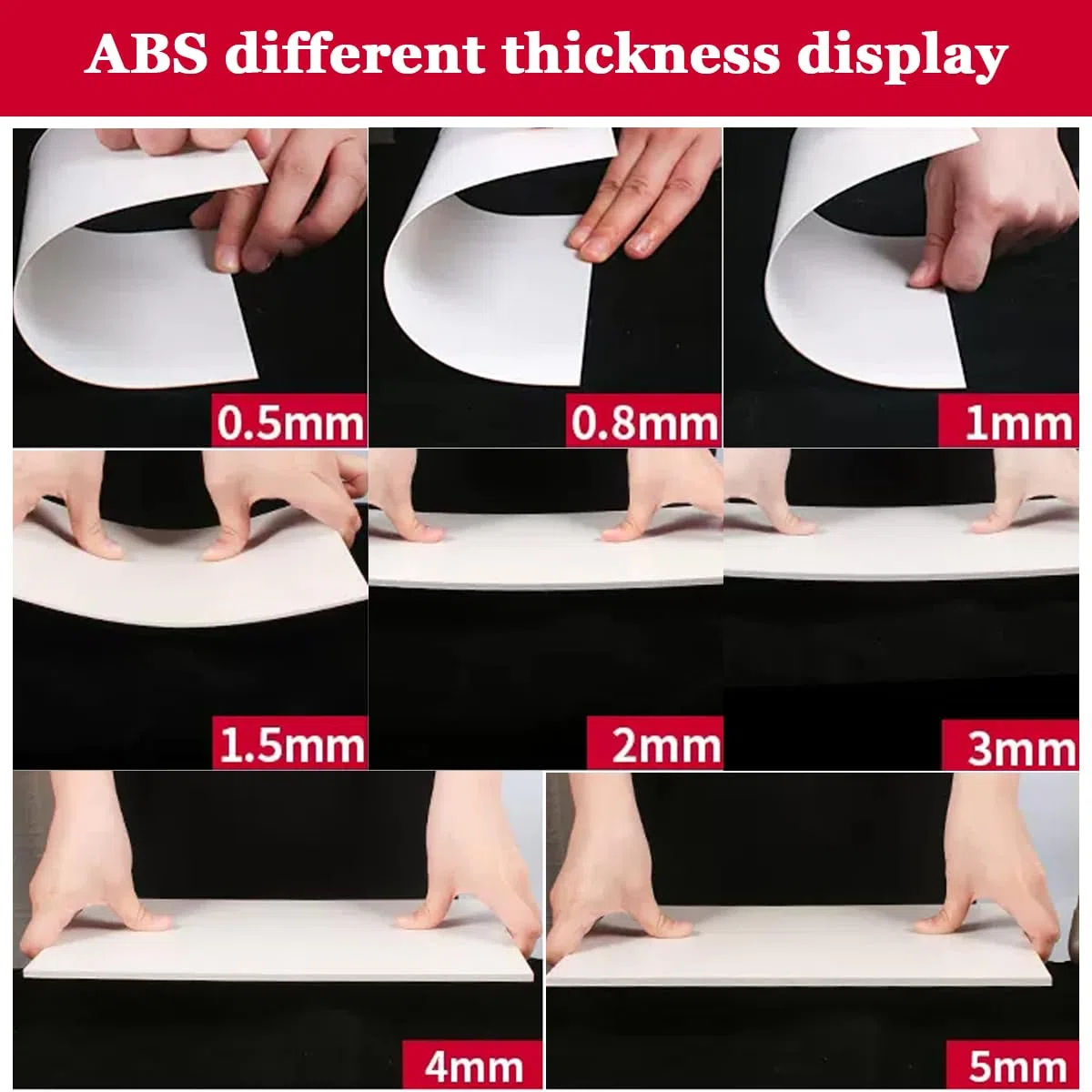 Hojas De Plástico ABS Tablero De Plástico Blanco Que Hoja De Vidrio Moldeable Disponible En Varios Tamaños,100 * 200 * 5mm(2pcs)
