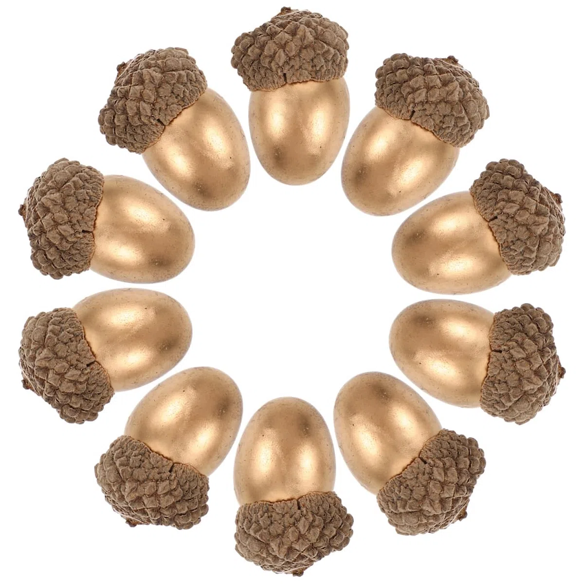 BESTYASH 25 piezas de bellotas doradas artificiales retro decorativas realistas para mesa, manualidades, simulaciones festivas, nueces sin olor, color intenso y duradero