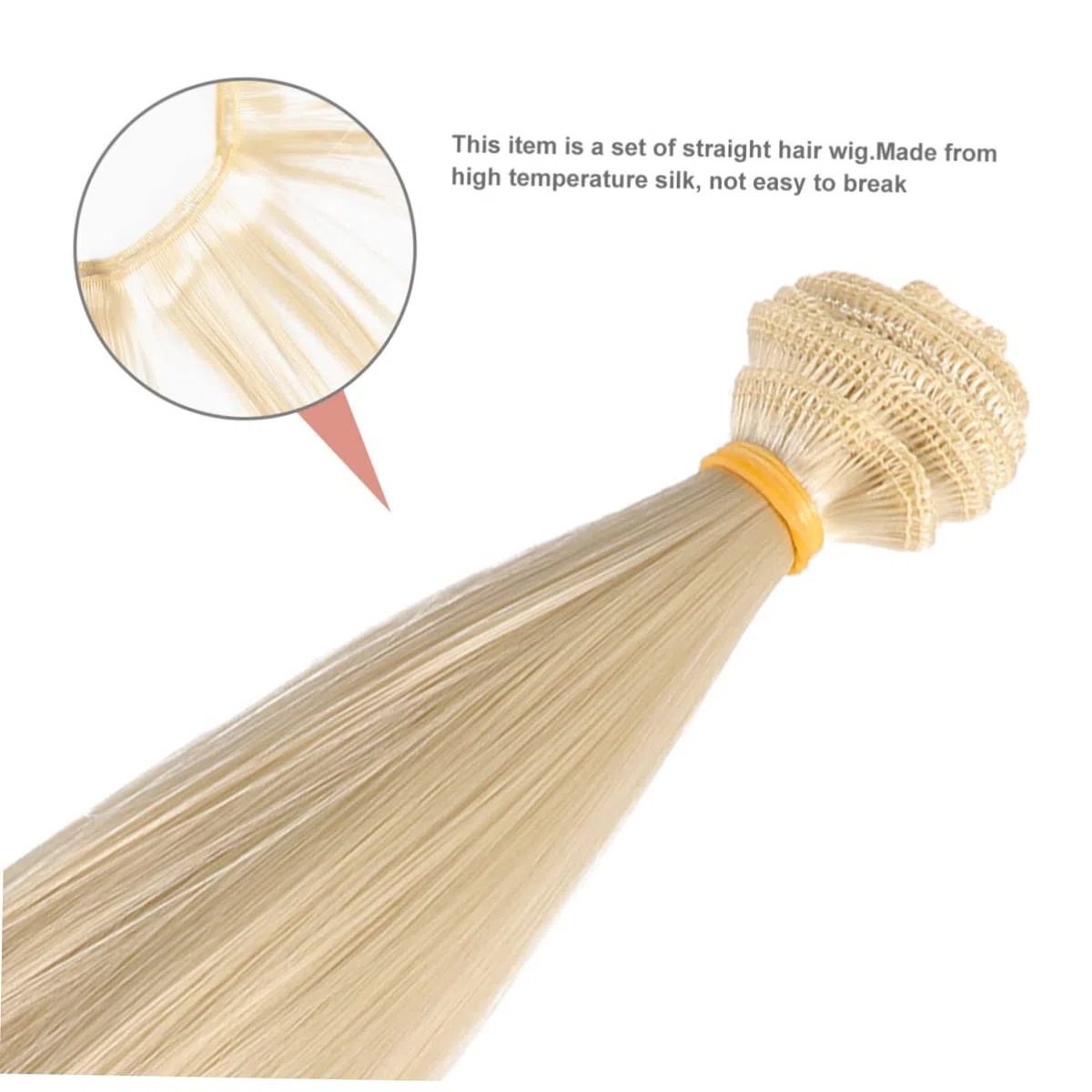 Peluca de Muñeca DIY de Pelo Liso 5 Piezas 15 Cm Resistentes al Calor para Manualidades Niñas Peluca Recta Caqui Oscuro Fácil de Usar para Muñecas
