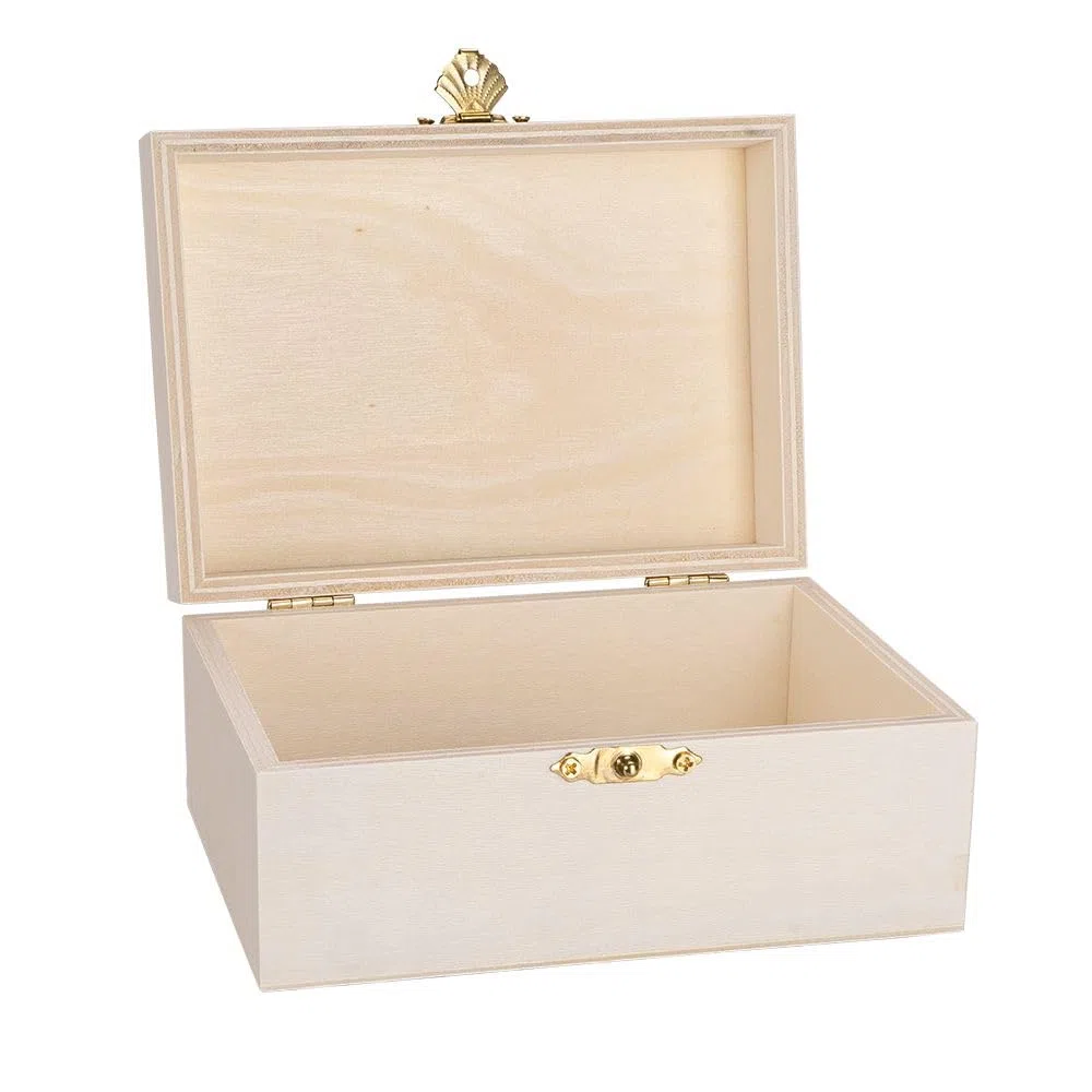 Ideen mit Herz Juego de cajas de madera rectangulares con tapa y cierre de metal, 5 unidades, varios tamaños