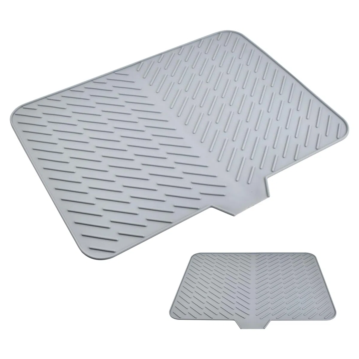 Dokeno Alfombrilla Escurreplatos de Silicona, Grande Alfombrilla Escurreplatos, Bandeja Escurreplatos, con Salida de Drenaje, Plegable, Alfombra Escurreplatos para Cocina Universal(58 x 43 CM)