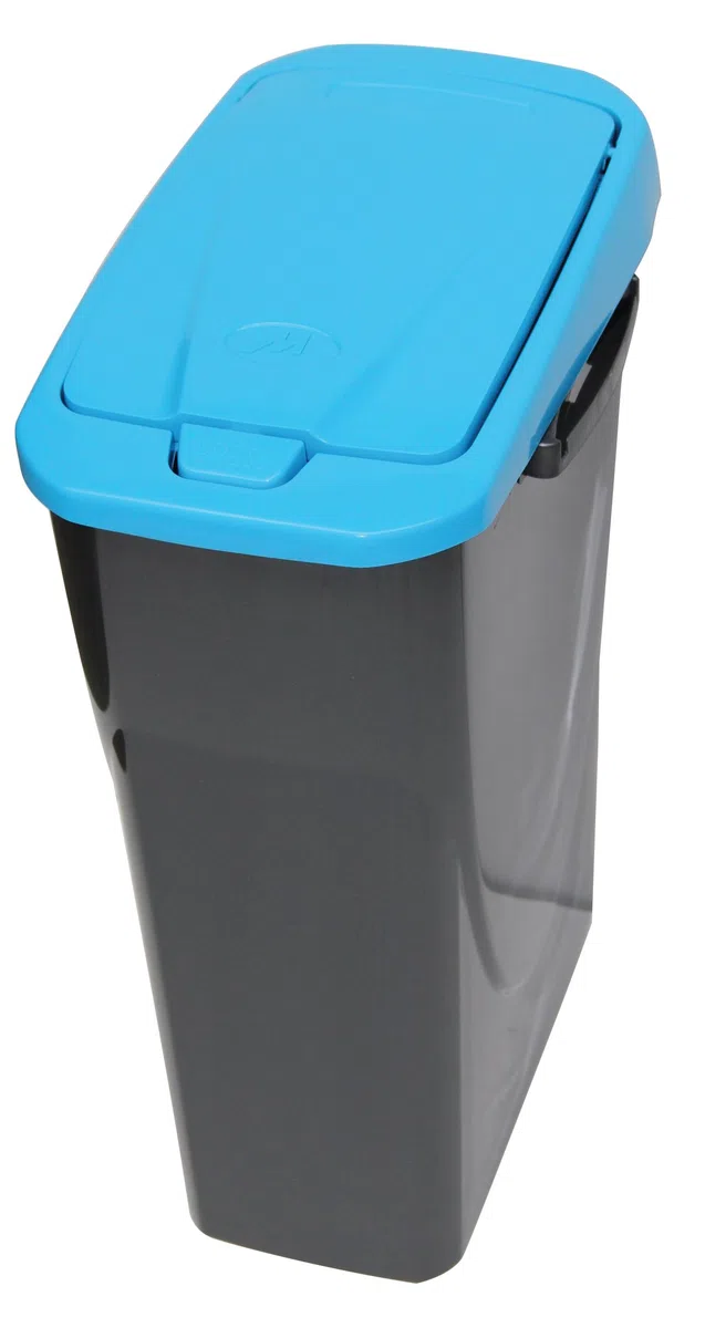 Cubo con Tapa 25 L ECOBIN con Tapa de Color Azul 21,5x36x51 cm