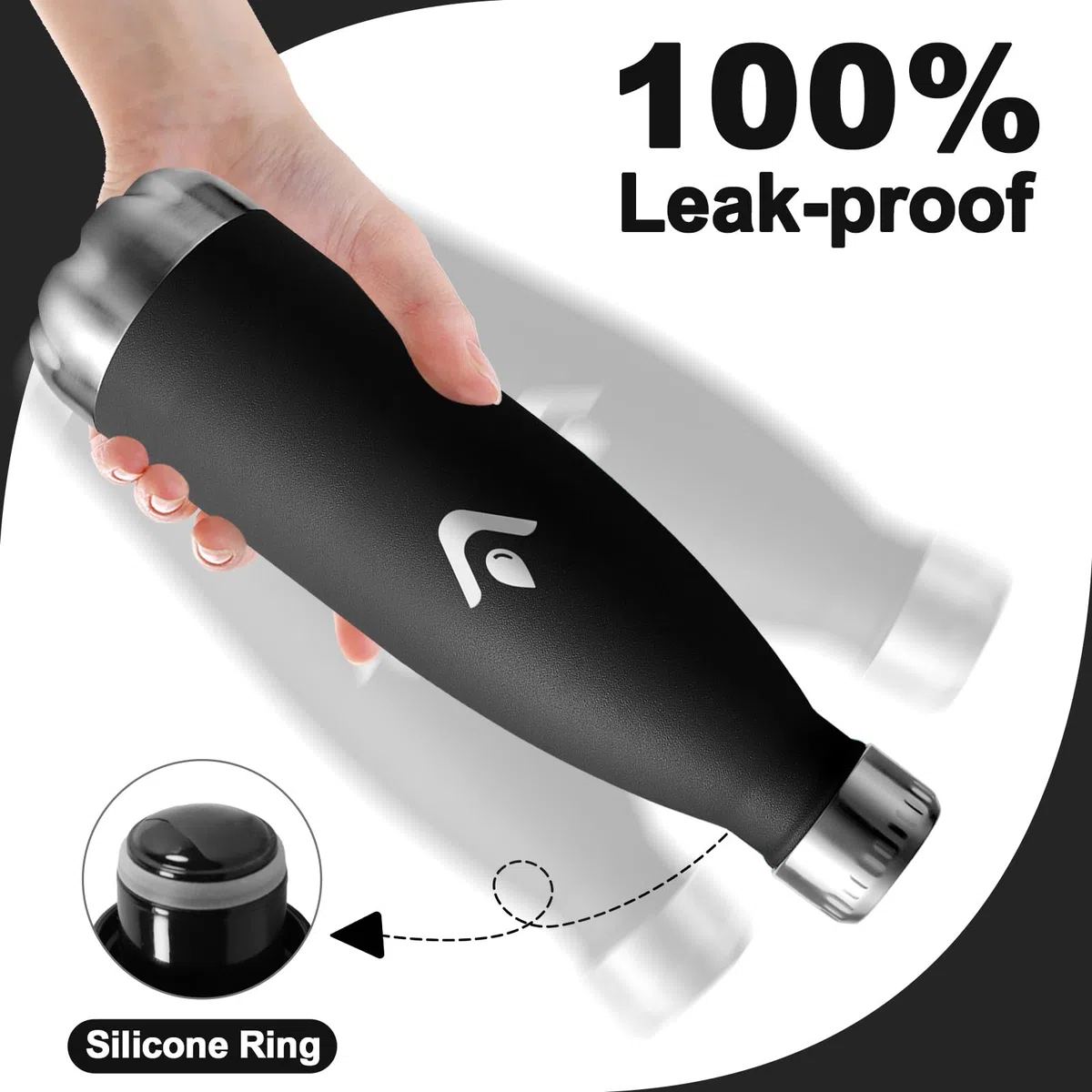 Botella Termica 750ml, Reutilizable, Botella Agua Termica a Prueba de Fugas, Termo Agua Acero Inoxidable sin BPA, Botella Doble Pared para Oficina, Escuela, Gimnasio, Senderismo, Adultos, Aire Libre
