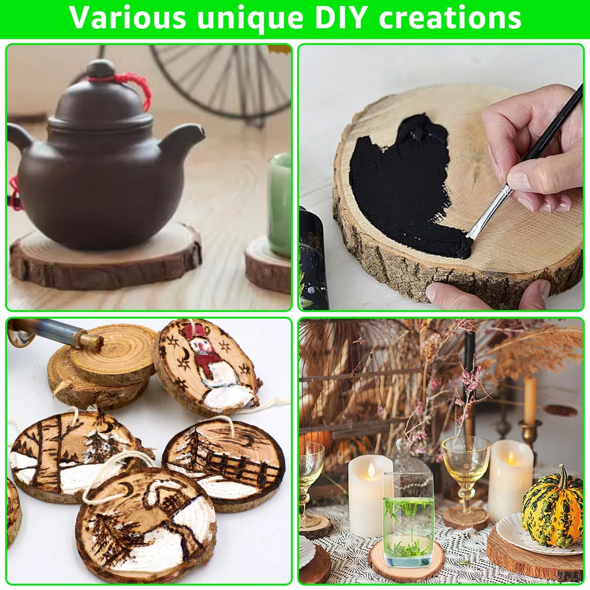 25 discos de madera de 11-12 cm sin agujero, disco de madera redondo, disco de árbol pequeño, discos de madera para manualidades, 10 mm de grosor para manualidades, manualidades, bodas,
