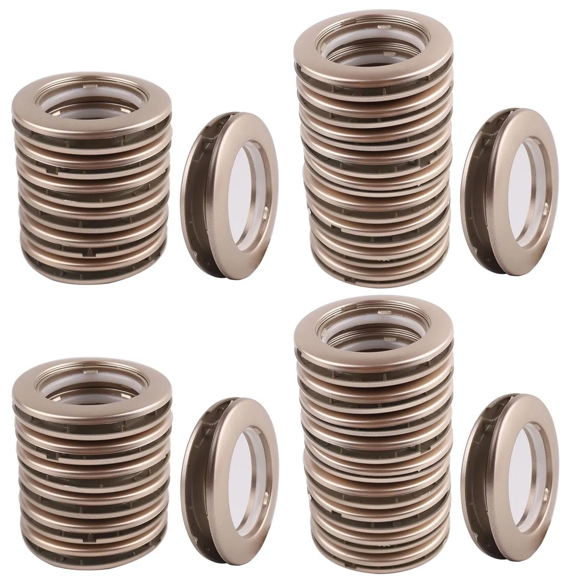 Paquete de 32 Ojales para Cortinas, diámetro Interior 1-9/16" (40 mm) Anillos para Ojales para Cortinas Anillo Romano Ojal para Cortinas Kit para Herramienta de Ojal abatible Accesorio (Café)