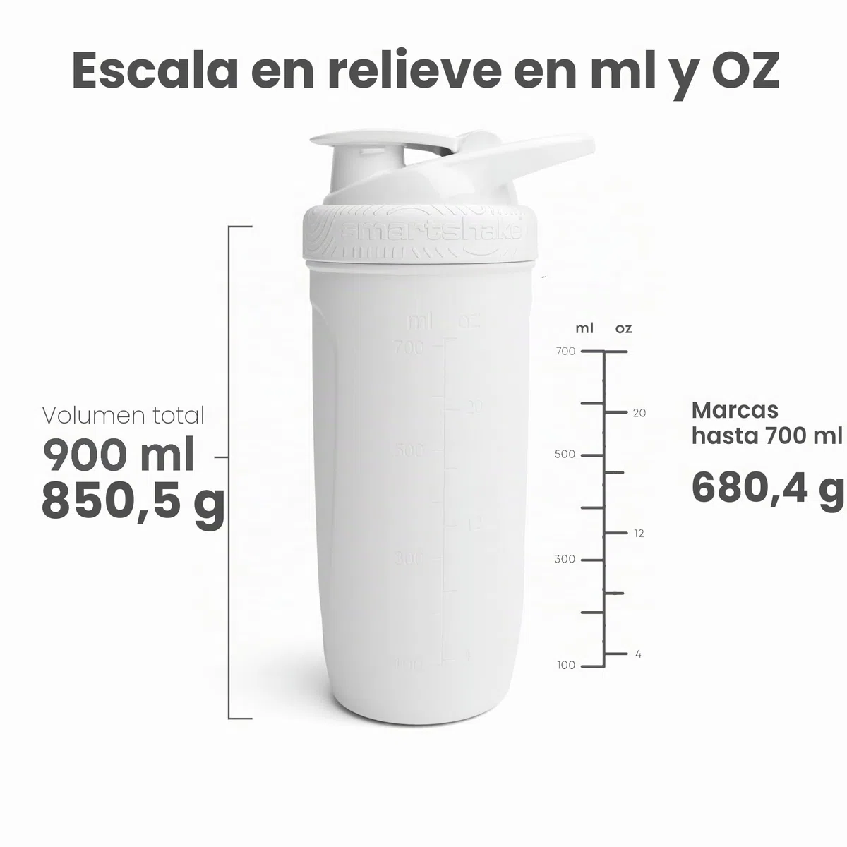 Smartshake Reforce Stainless Steel, White - 900 ml