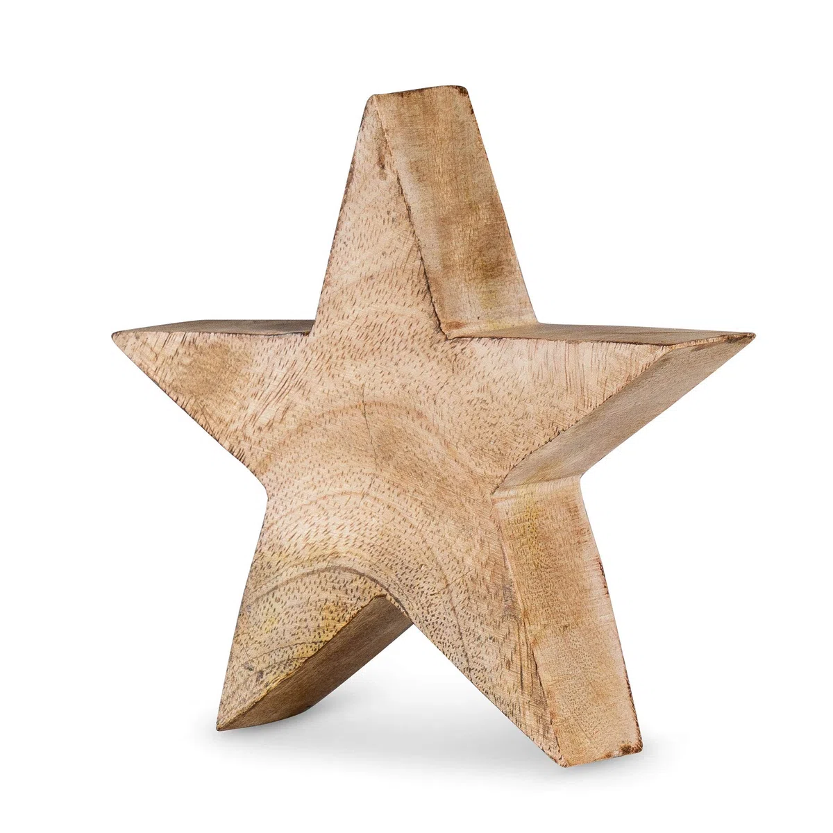 levandeo Estrella Estrella de Madera Mango 14cm Madera de Mango Marrón Natural Decoración Decoración de Mesa Decoración de Madera Pieza Única