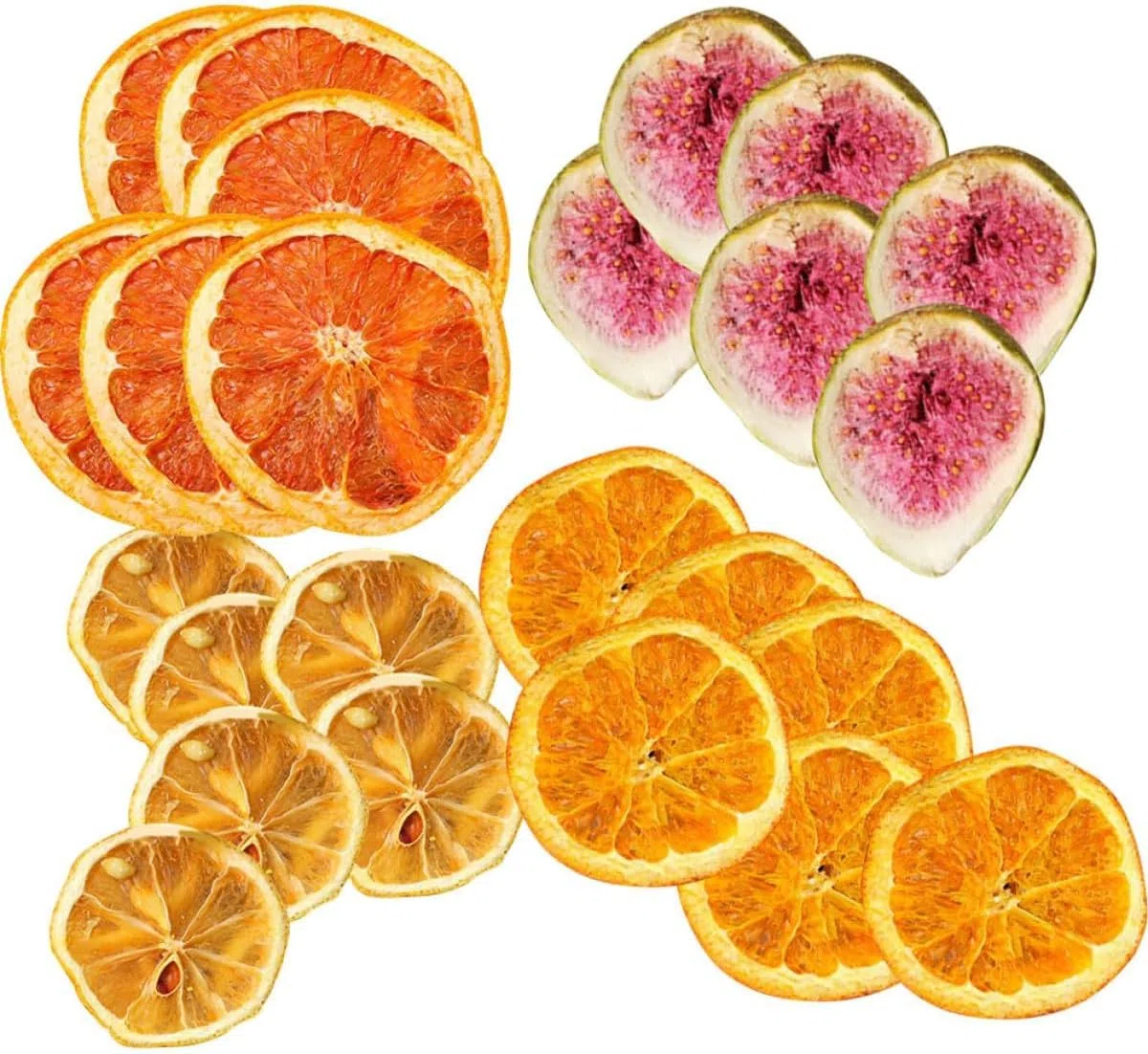 Paquete de 200 g de rodajas de higo de naranja seca, limón, pomelo para hacer coronas, suministros de decoración de pasteles, accesorios creativos para fotos y decoración de frutas de fiesta, diseño