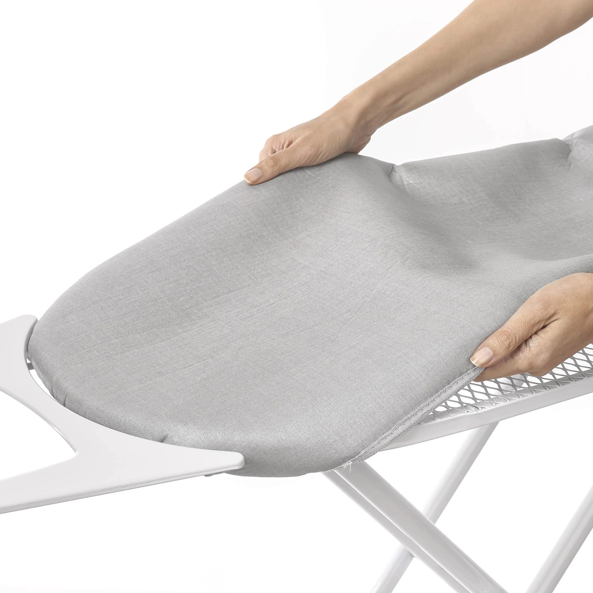 Rayen | Funda Tabla de Planchar | Funda de Planchar Ajustable | Sistema EasyClip | 4 capas: Espuma, Muletón, tejido 100% Algodón y Aluminio | Gama Premium | Medida: 130x47 cm | Gris Claro