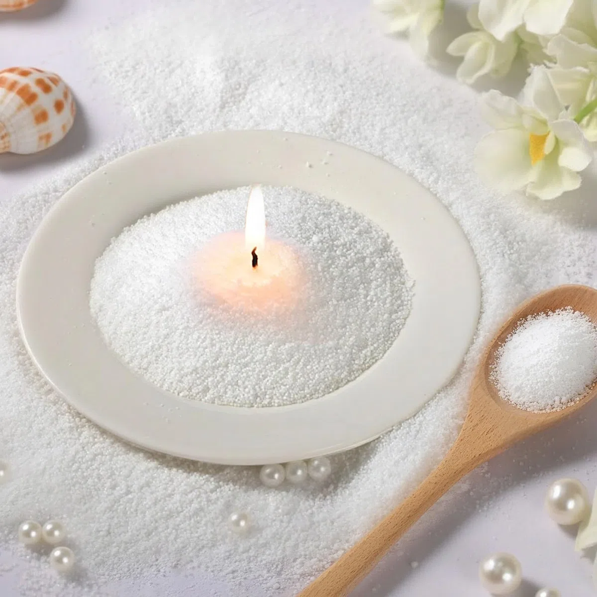 Kesote Cera para velas, 500 g, con 20 velas con mecha para hacer tú mismo, juego de velas para verter arena decorativa y cera de parafina blanca