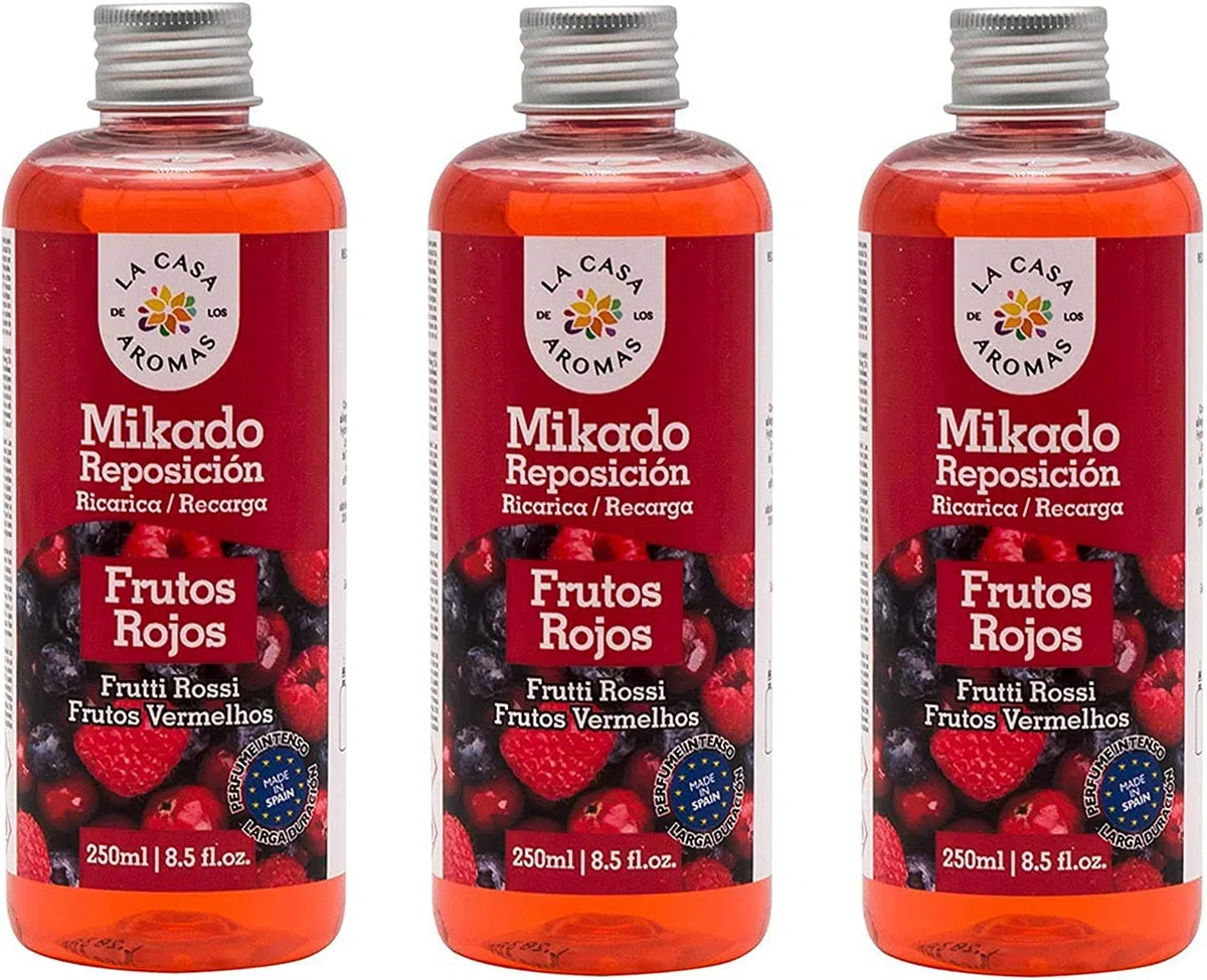 H HANSEL HOME Mikado Reposicion 250 Ml Frutos Rojos 3 Pcs