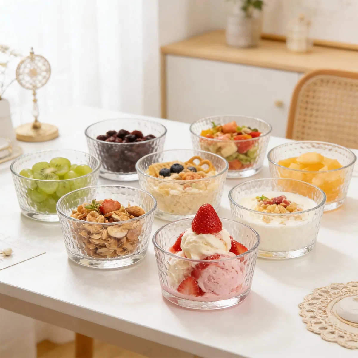 GBKDQQ 8 unidades/200 ml Vasos de postre transparentes de 200 ml: cuencos pequeños de cristal para postre y yogur