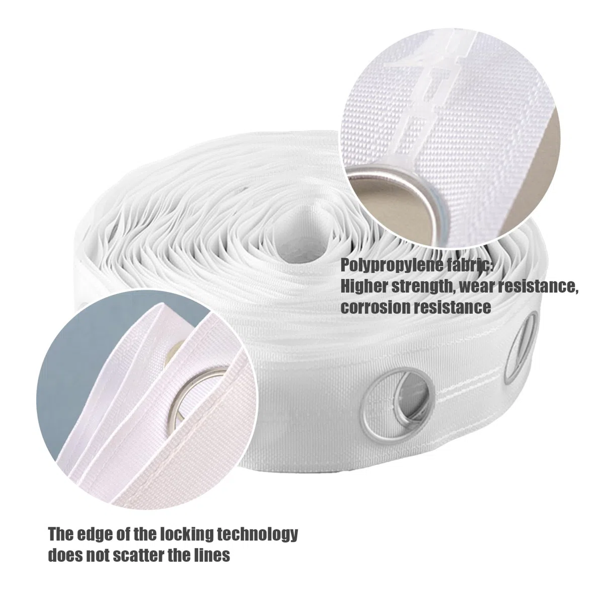 Cinta De Cabeza De Cortina 10 M 60 Agujeros 42 Mm Anti-UV Plegable Tela Polipropileno Pañería Cinta Con Ojales Oficina En Casa Superior Pañería Con Ojales