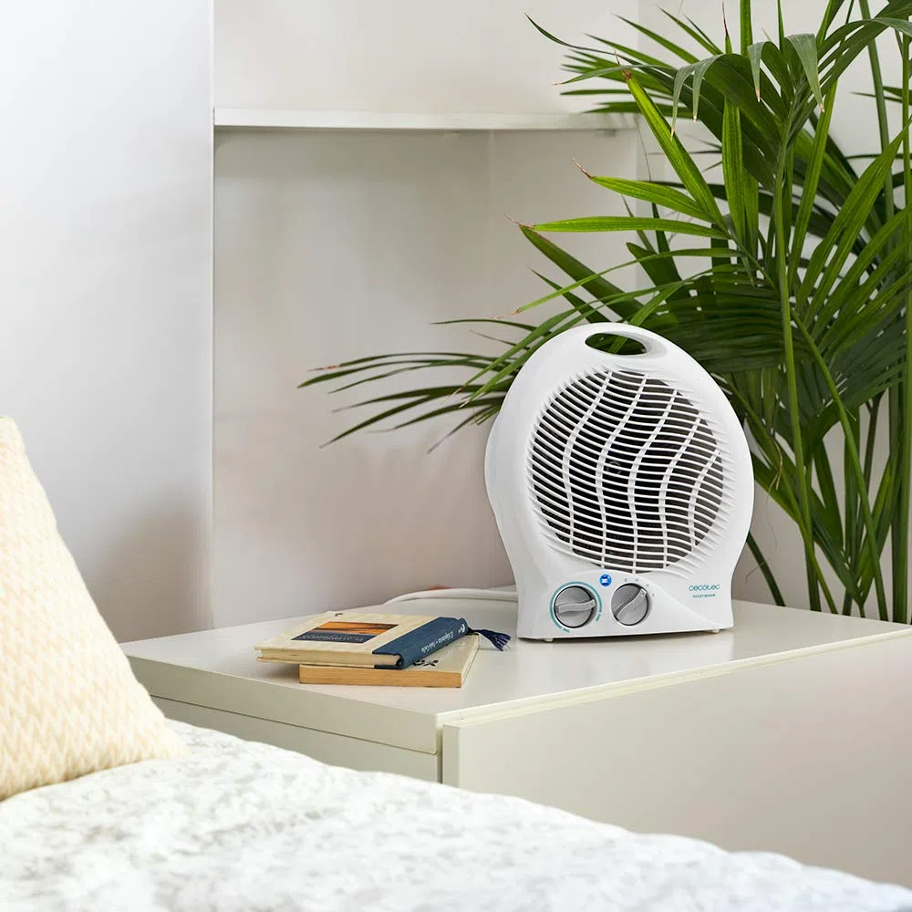 Cecotec Calefactor Eléctrico de Baño Bajo Consumo Ready Warm 9790 Force. Termoventilador, 2000 W en 2 Niveles, Termostato Regulable, 3 Modos, Sistema de Seguridad, 20 m2
