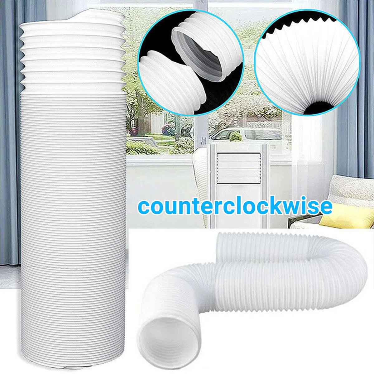 Tubo Aire Acondicionado Portatil, Manguera de Escape para Aire Acondicionado, Tubo de Salida Aire Acondicionado Universal,Tubo Flexible de Salida de Aire de PVC, (Φ15 cm/Longitud 1.5M)