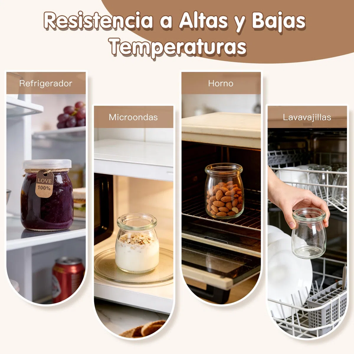 Tarros de postre con tapa, 200 ml, 12 tarros de cristal reutilizables para yogur con cepillo y cucharas, juego de alta calidad para yogur, pudín, postre y miel