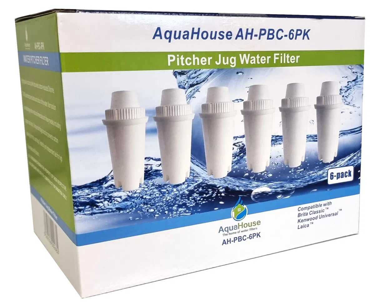 Cartuchos de filtro clásicos y universales AH-PBC AquaHouse compatibles con Brita Classic jarras de agua, 6 unidades