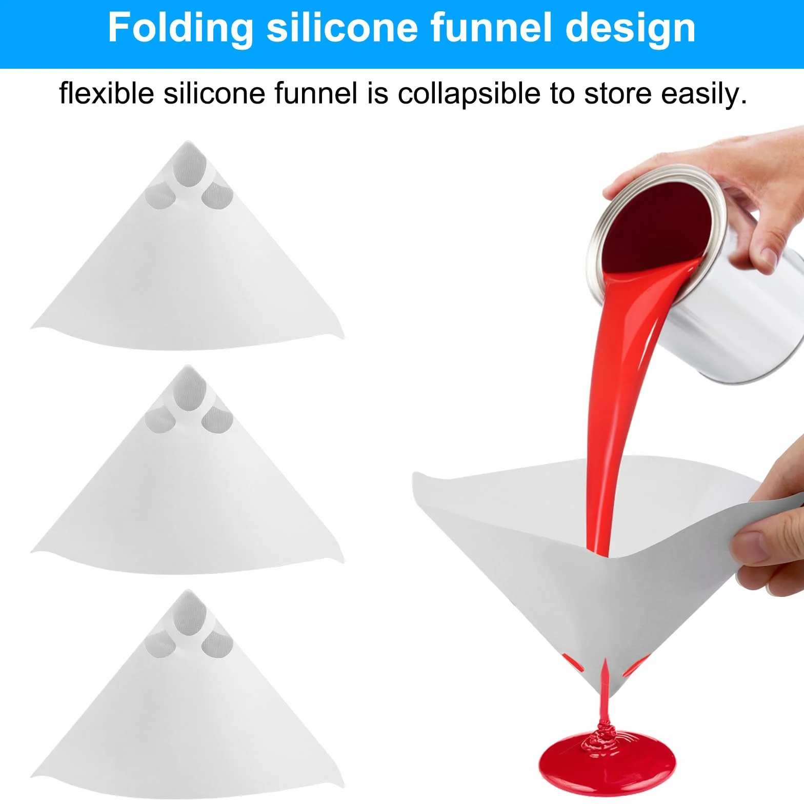50 Piezas Colador de Pintura, Nailon Desechable Coladores de Papel de Pintura Embudo de Pintura con Punta de Filtro, Filtro de Pintura para Aparatos de Pintura por Pulverización