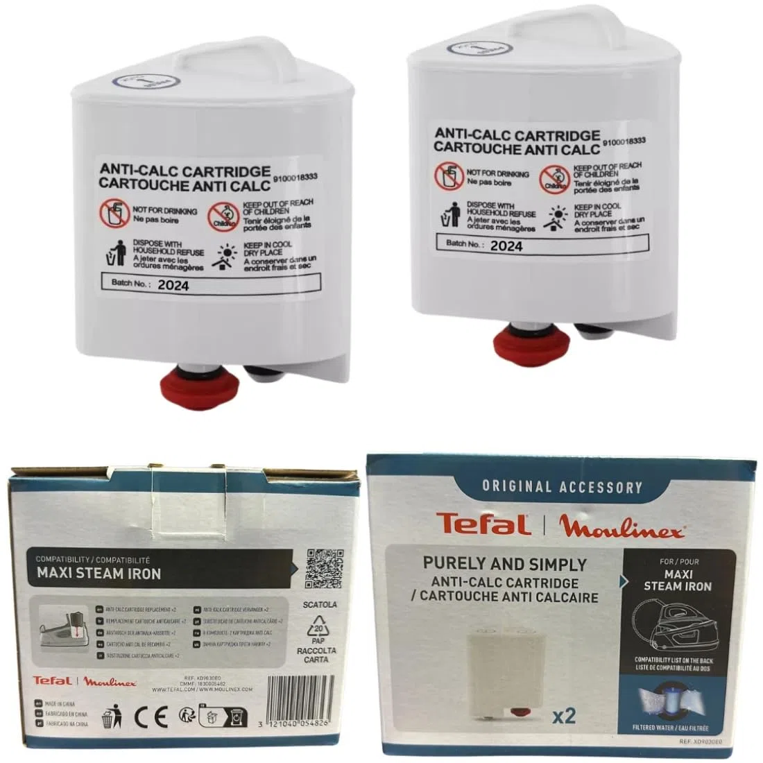 FIND A SPARE Cartuchos de Filtro anticalc para Plancha de Vapor Tefal Purely and Simply SV5010, SV5020, SV5030 (Paquete de 2), no Apto para Modelos Fasteo