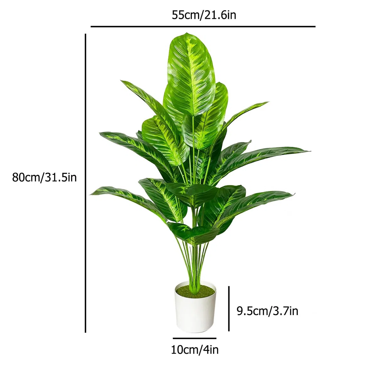 Árbol Artificial Planta Artificial con Maceta, Grande Palmera Falso Planta Falsa Interior Decoración para Hogar Salón Dormitorio Oficina Patio Tienda Jardín Baño (80cm Plátano Tropical)