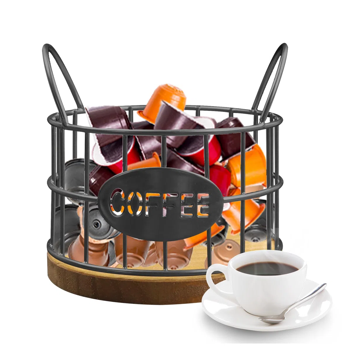Canasta de Almacenamiento de Café, Cesta Para Cápsulas Café, Almacenamiento Cápsulas Café, Dispensador Café Perfecto, Para Cocina, Habitación, Mostrador Soportes, Hotel, Oficina