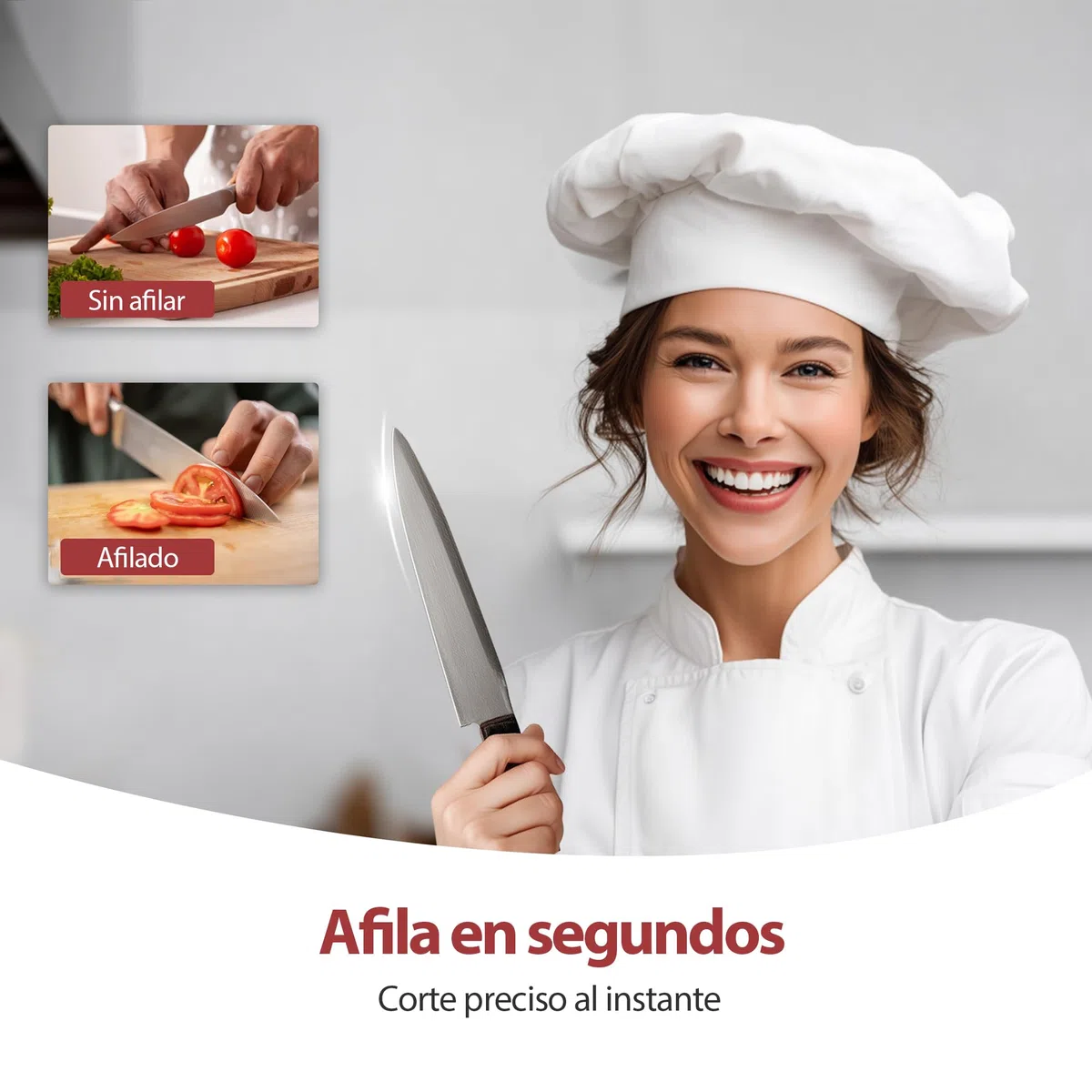 Afilador de Cuchillos 4 en 1, Afilador Arcos Cuchillos Chaira Afilar Cuchillos Multifuncional Manual Base Antideslizante Afilar Cuchillos y Tijeras Cocina y Exteriores