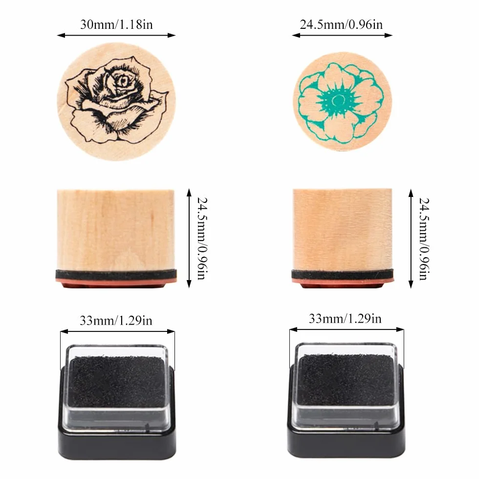 16 Piezas Kit de Sello De Madera Mariposa Flores Sellos de Goma de Madera Mariposa Flores Sellos Mariposa Flore Madera Sellos de Madera de Mariposa Flore para DIY Scrapbooking,Manualidades