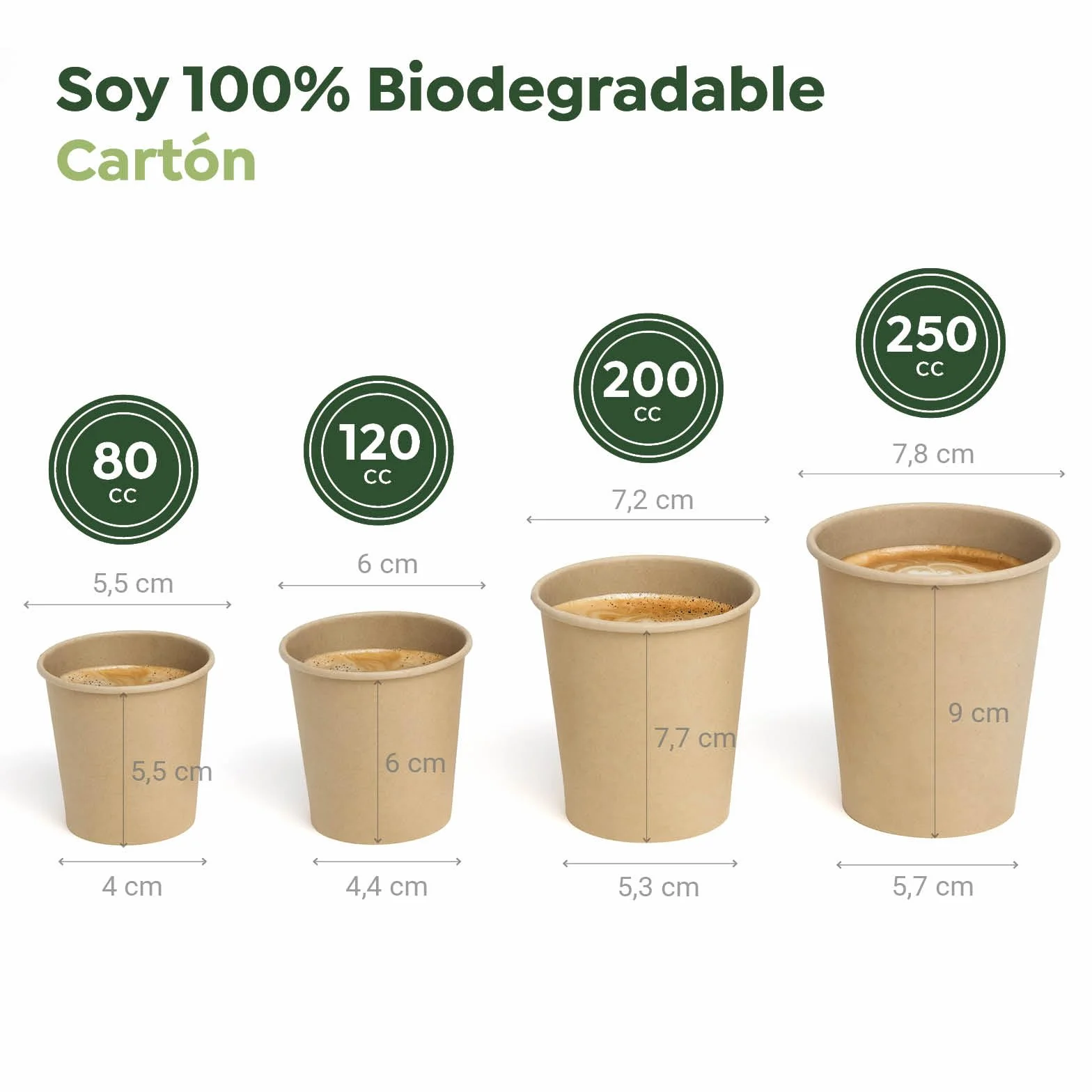 MAXI PRODUCTS - Vasos Café Desechables Kraft - Vasos Cartón - Vasos Desechables Catering - Vasos Café para Llevar - APTO BEBIDAS CALIENTES Y FRÍAS (120 cc, 200 unidades)