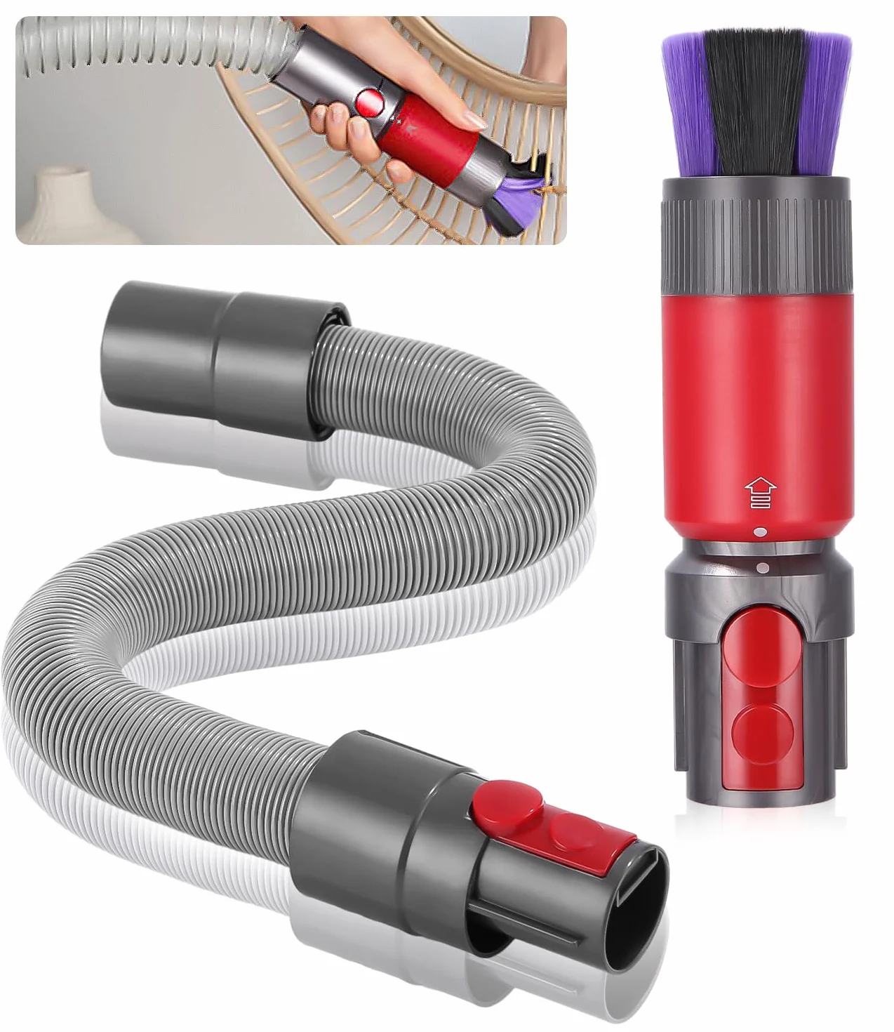 Polvo Sin Rastros Aspiradoras Cabezal Cepillo para Accesorios Aspirador V15,V10,V11,V8,V7 con Tubo Aspiradora Universal Cerdas Ultrafinas para Repuestos Cepillo Antiarañazos