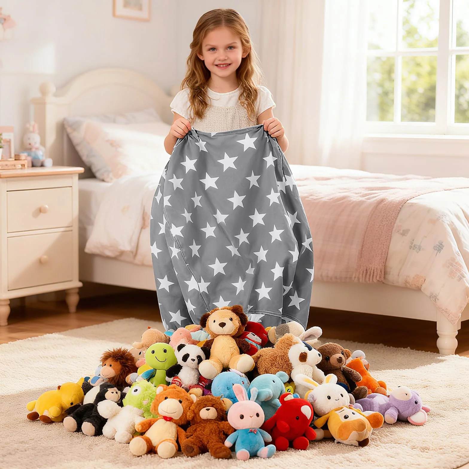 Bolsa de almacenamiento de juguetes, puf para niños, sofá, bolsa de almacenamiento de juguetes, bolsa de almacenamiento de juguetes con cremallera, para juguetes, ropa de 24 pulgadas