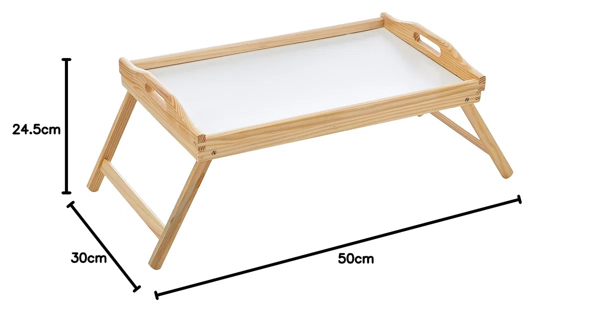 Zeller 24038 Bandeja de Cama, Madera, Marrón, 50x30x24.5 cm