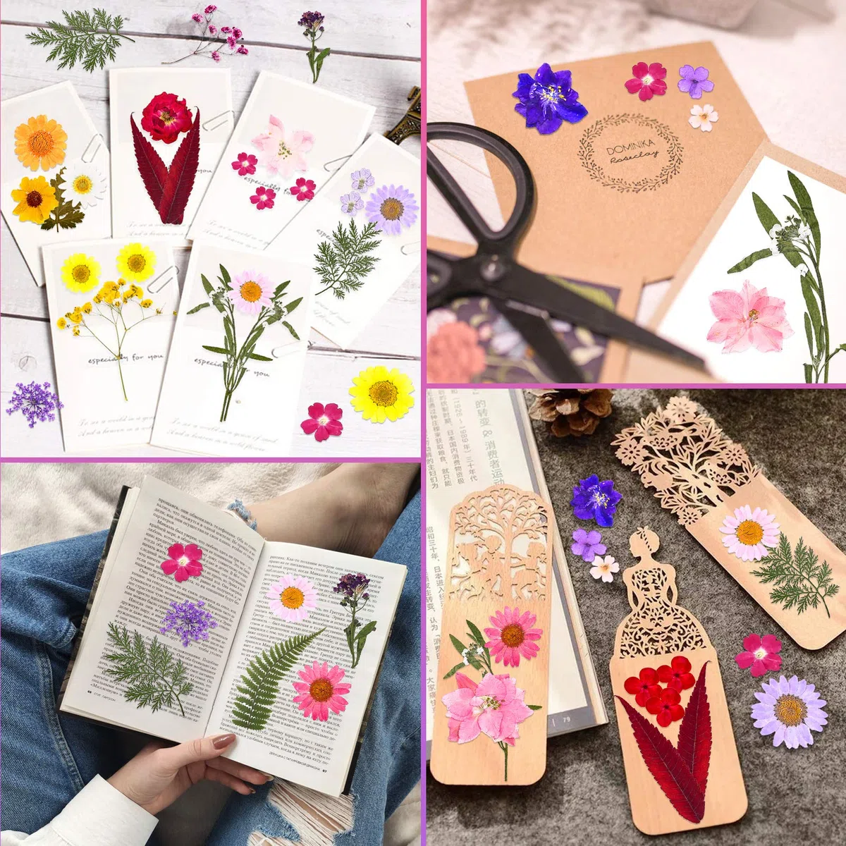 140 piezas de flores secas para resina, flores prensadas, hojas secas a granel, kit de hierbas naturales para álbumes de recortes, manualidades, joyas de resina epoxi, velas, jabón, decoración de uñas