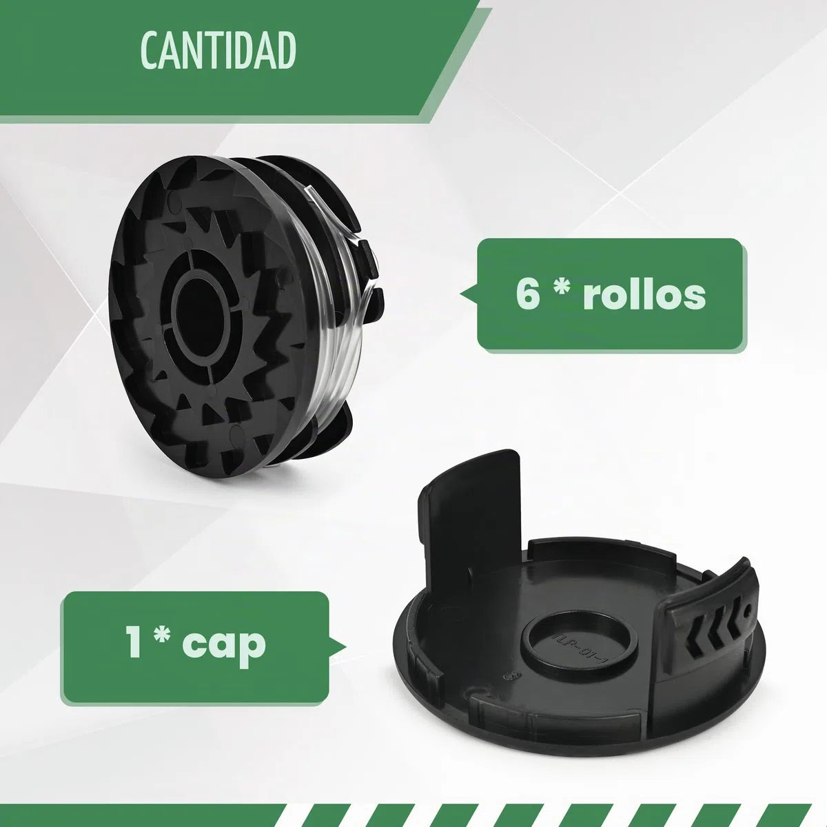 Hilo Desbrozadora para Recortadora Parkside Cortabordes, 6 Carretes y 1 Tapa
