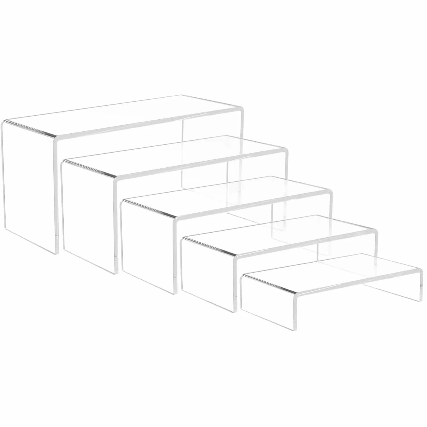 Paquete de 5 elevadores acrílicos, soporte acrílico transparente para figuras populares, pasteles, postres y decoración de mesa