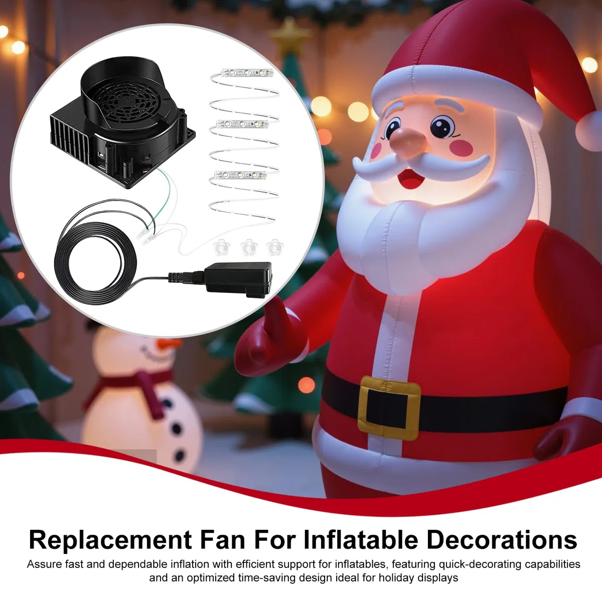 Ventilador De Repuesto para Inflables,Adaptador De Reemplazo para Soplador De Inflables Navideños | Bomba Portátil para Colchones Hinchables Flotadores Casas Saltarinas Juguetes Fiestas