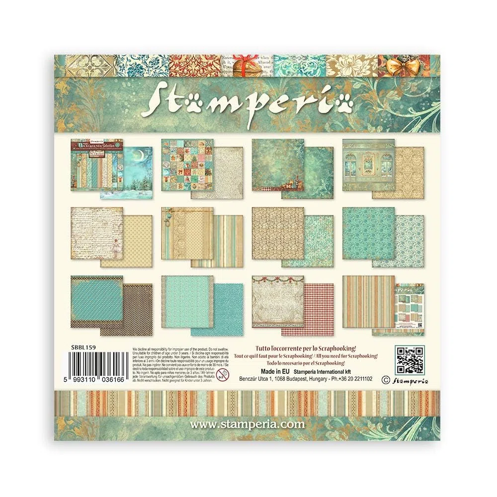 Stamperia - Scrapbook Paper Pad for Scrapbooks, Albums, Cards, Bullet Journals and More, Acid Free, Double-Sided, Perfect for Crafts and Gifting (The Nutcracker Maxi Background) (30,5 x 30,5 cm)