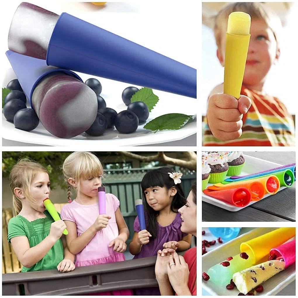 iNeibo Juego de Moldes Para Helados, Polos de Hielo, Moldes Helados Silicona, sin BPA (Juego de 10)