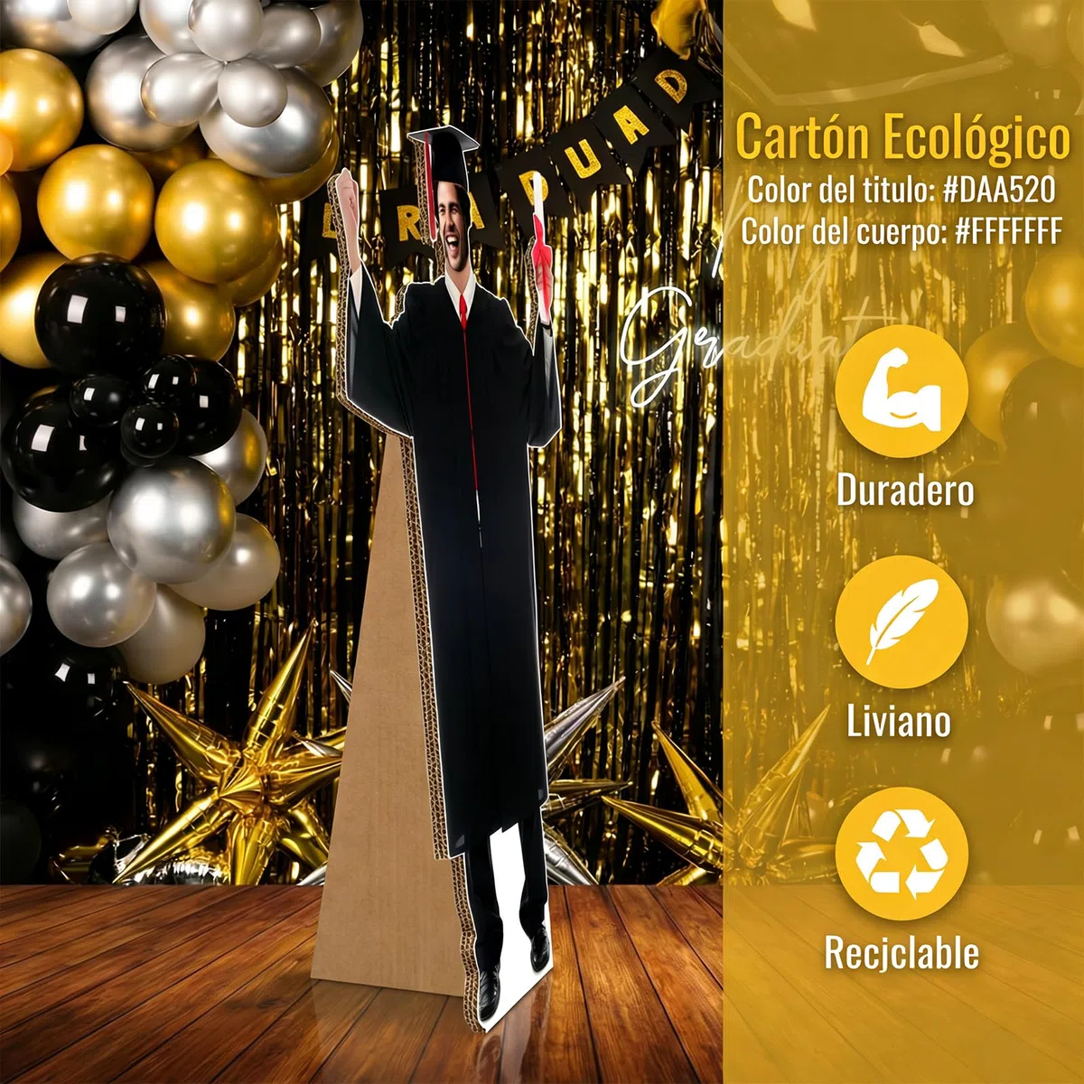 Figura de Cartón Personalizada Tamaño Real 1-7 pies | Silueta de Cartón Impermeable con Soporte, Póster Recortable como Regalo | para Boda, Cumpleaños, Graduación, Navidad y Halloween (150cm/5 Pieds)