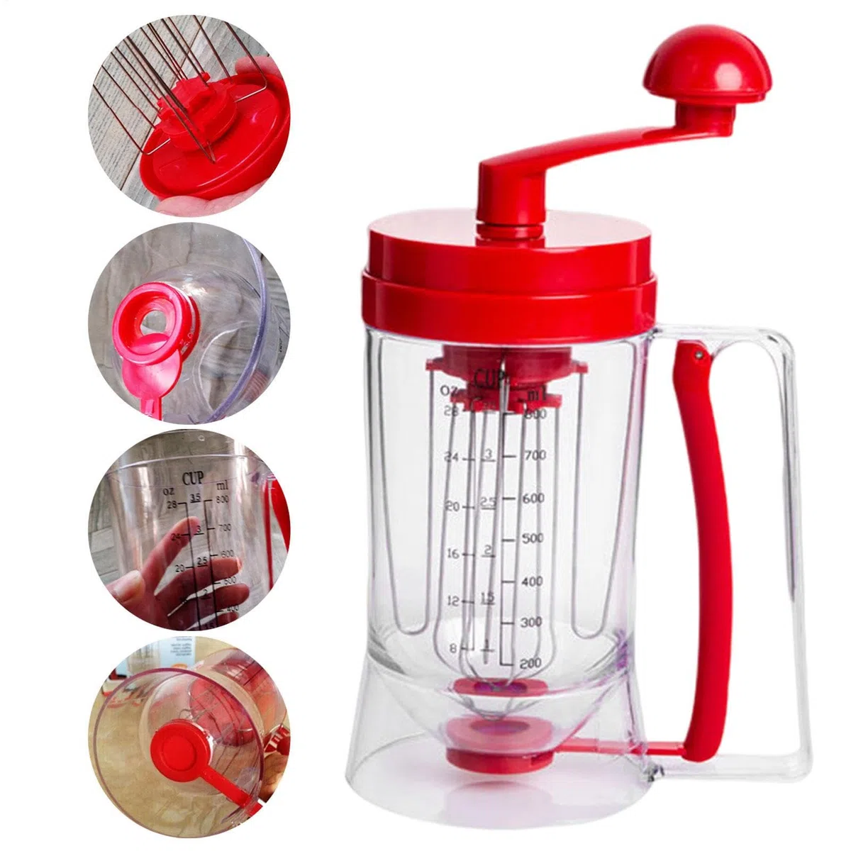 Dispensador de para panqueques y Cupcakes | Dispensador de Mezcla para Tortitas de 900 ml con función de agitación | Botella dispensadora de para panqueques para, Magdalenas, gofres, Mezcla