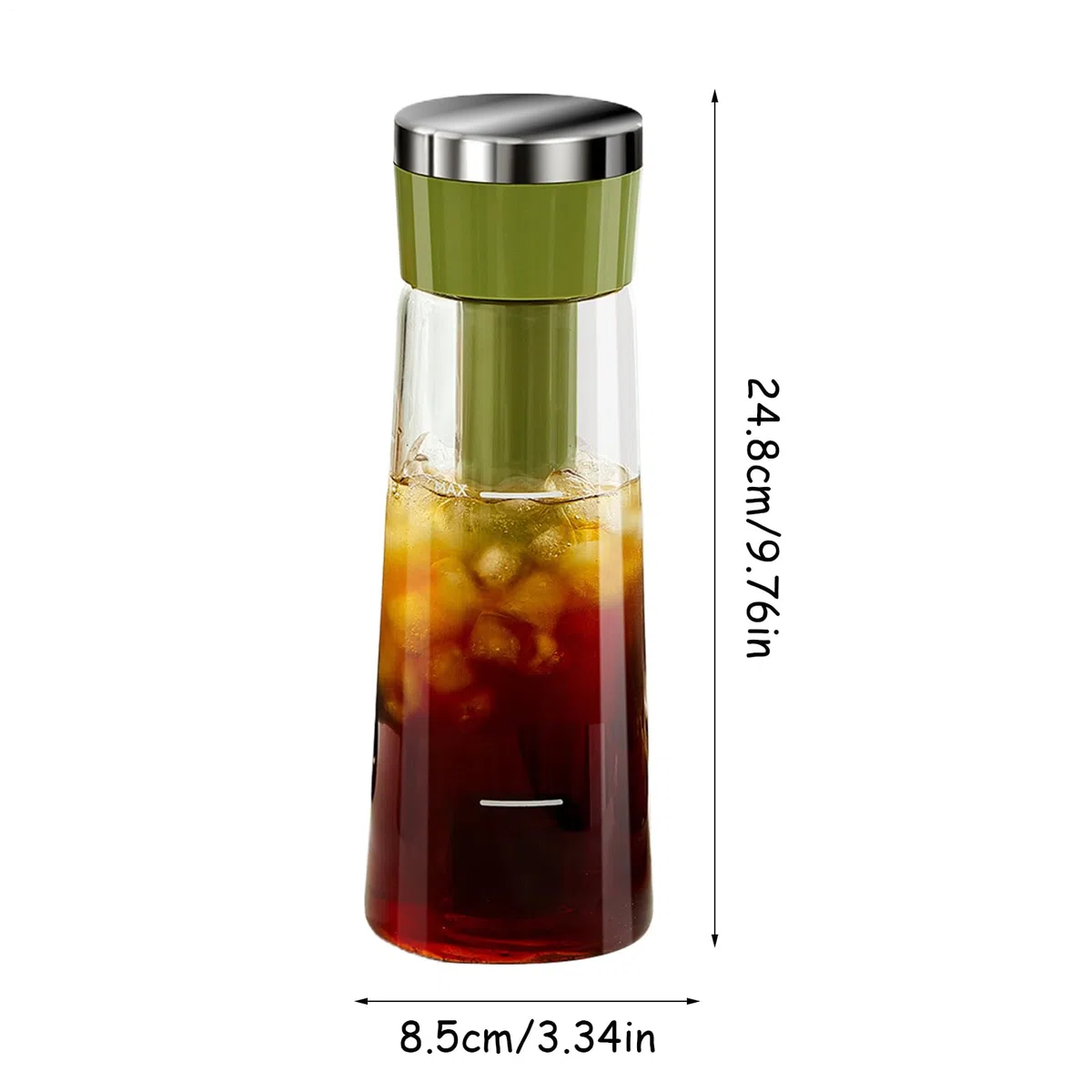 Genérico Cold Brew Maker - Botella Prensa Fría Para Café,Cierre Hermético, Ancha Y Multiusos Para Bebidas En Hogar, Picnic, Oficina Y