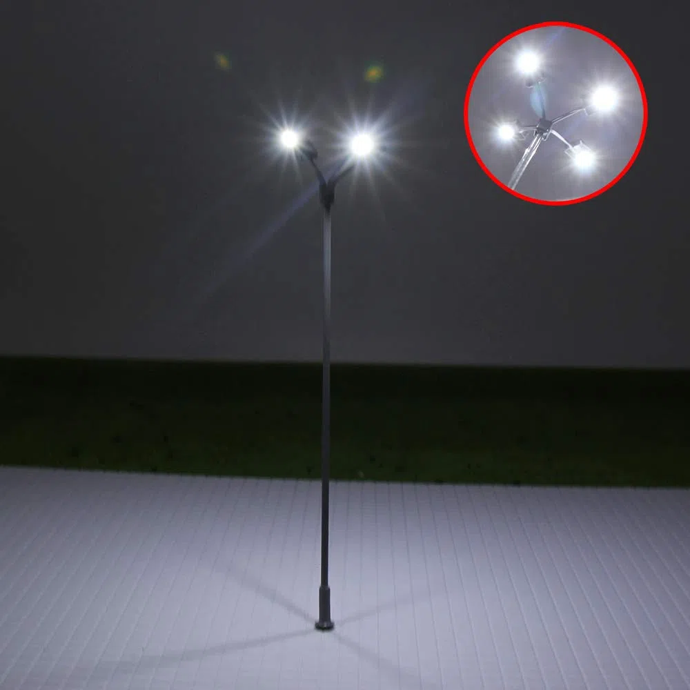 Evemodel LSL04 5pcs Model Railway Playground Lamps Garden Street Lights Yard OO/HO Scale