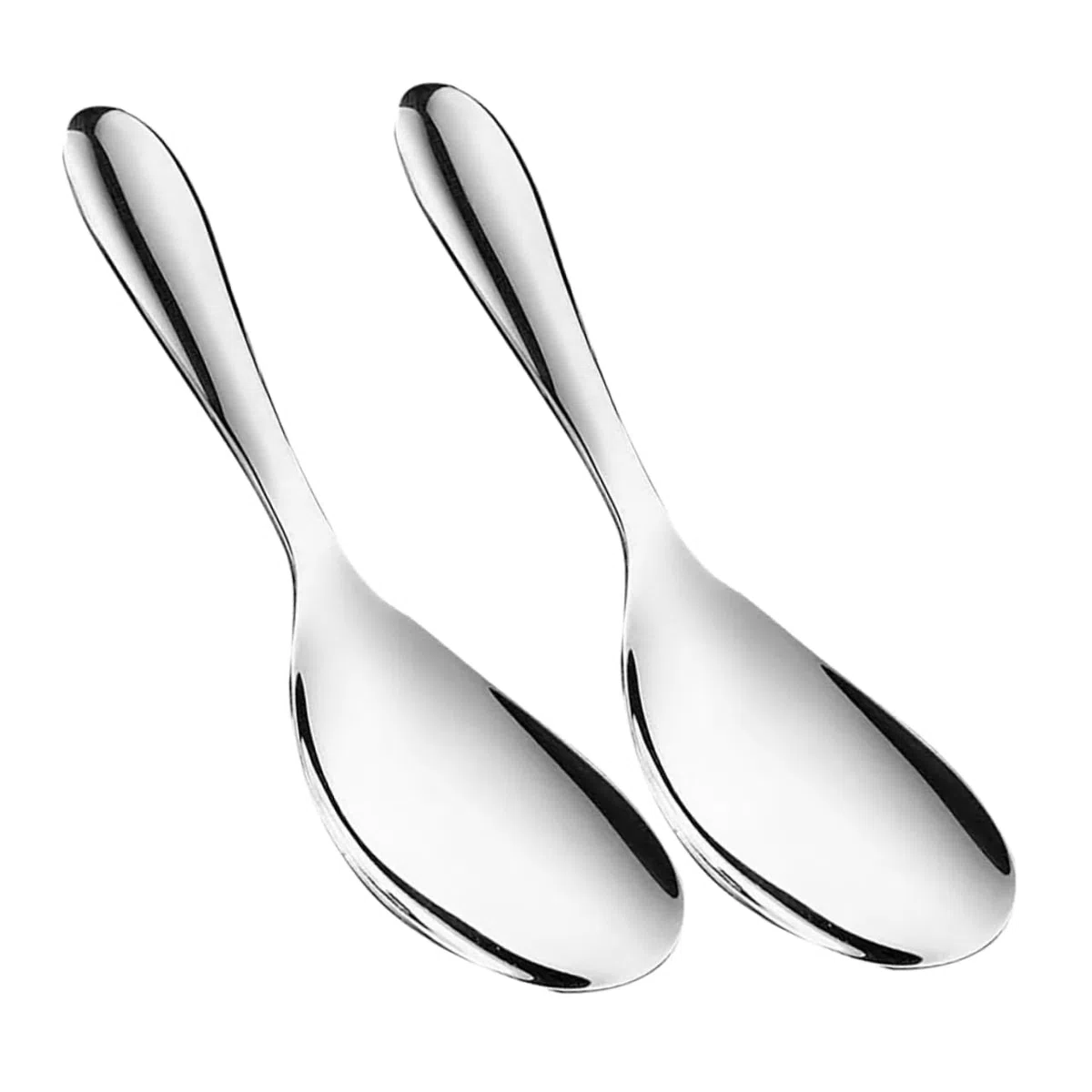 2 cucharas de arroz de acero inoxidable no adhesivas para servir espátulas versátiles para servir y mezclar alimentos