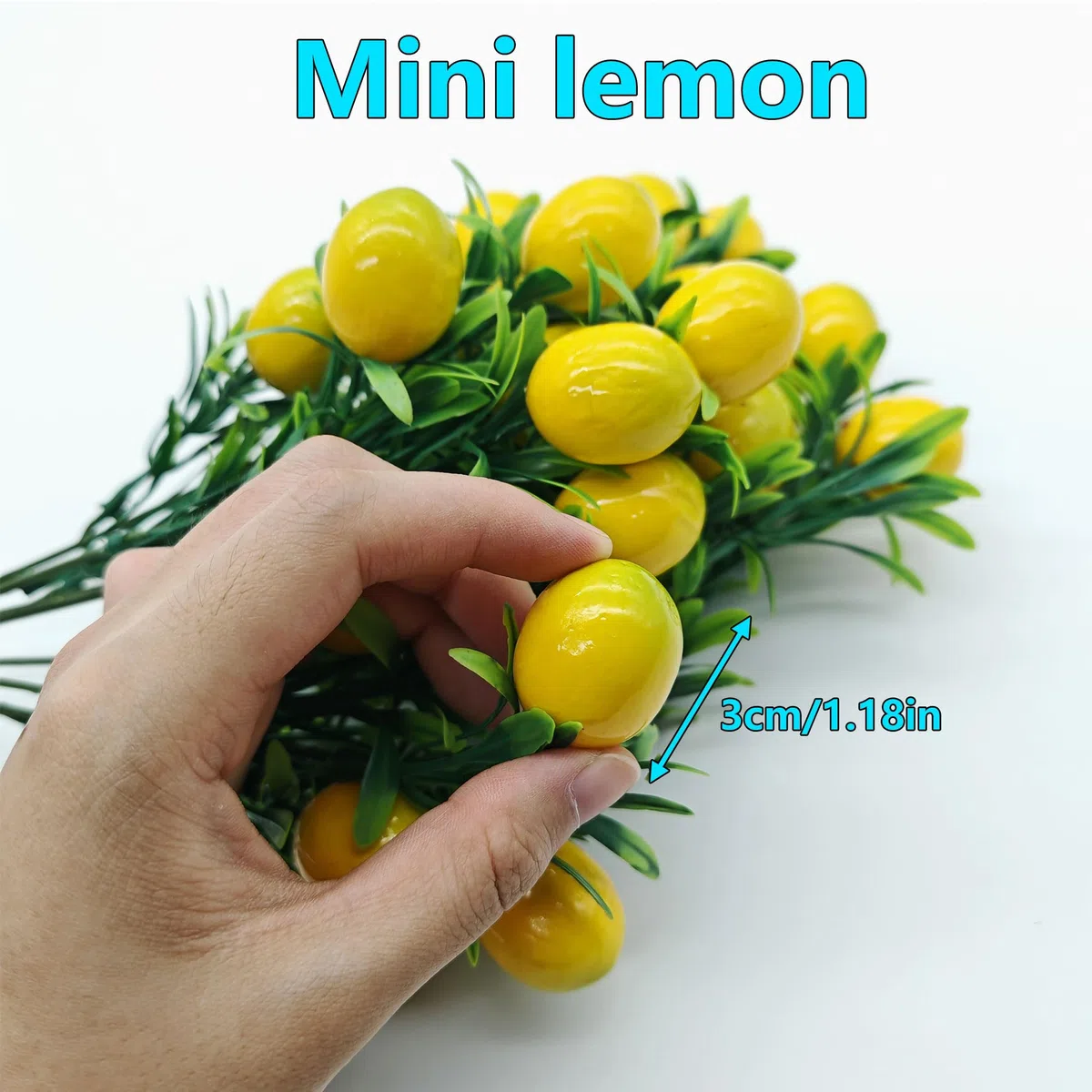 2 pcs Limones Artificiales Limones Falsos Rama de Limón Artificial Ramas de Limón Artificial Decoración de Limón Falso para Decoración para el Hogar Cocina Dormitorio Boda (A)