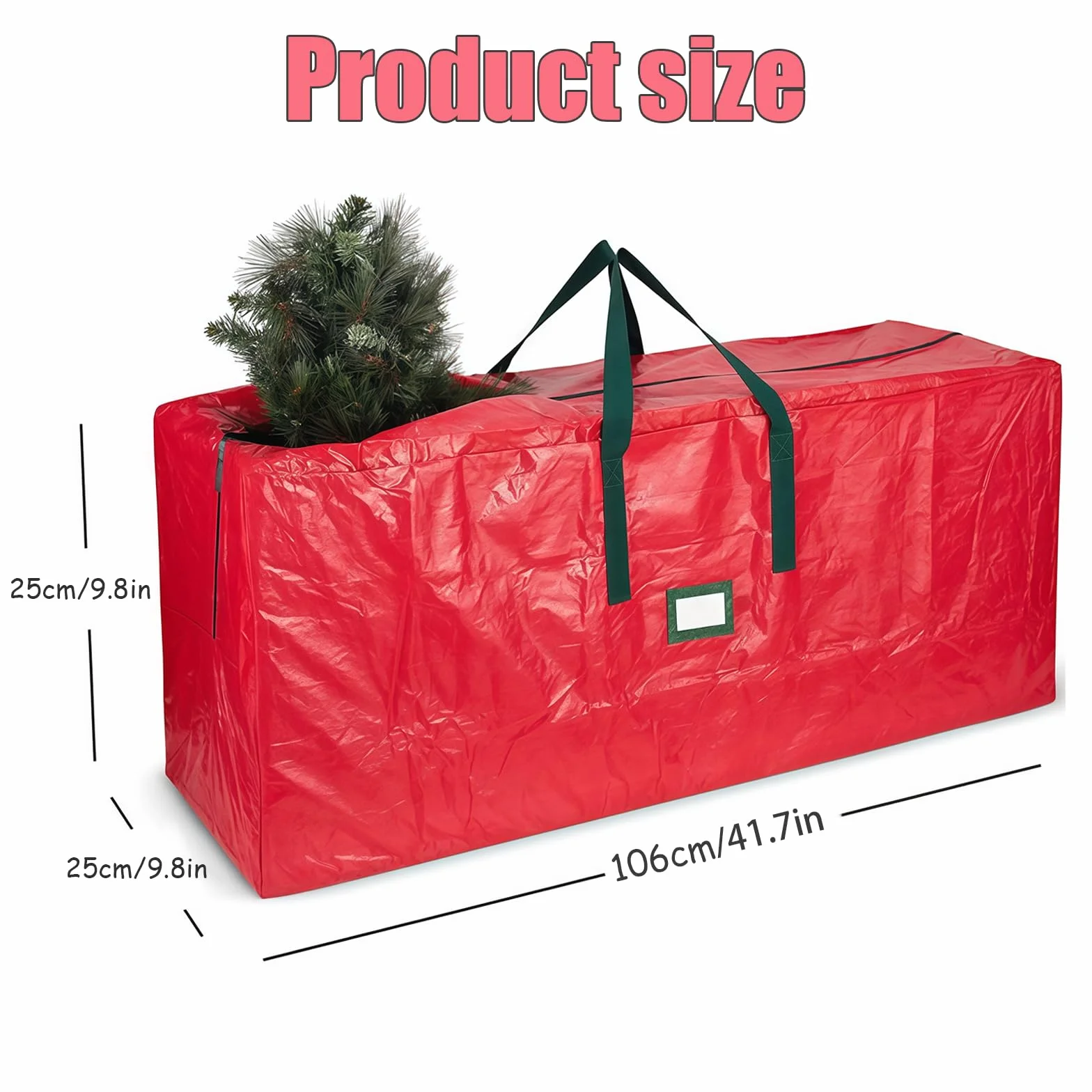 SSKHE Bolsa de Almacenamiento Roja para Árbol de Navidad - Funda Protectora con Asas Resistentes