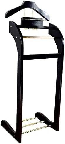 RajoNN Perchero para Trajes, Independiente, con Bandeja Superior, Percha de Contorno, Barra para Pantalones, Zapatero, Perchero para Corbatas y Cinturones, Organizador de Armario para Sala de Estar y