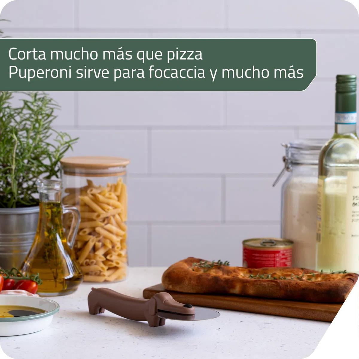 PELEG DESIGN Puperoni Cortador de Pizza – Cortapizzas Divertido en Forma de Perro Salchicha con Cuchilla de Acero Inoxidable – Diseño que se Mantiene de Pie – Regalo Original Cocina