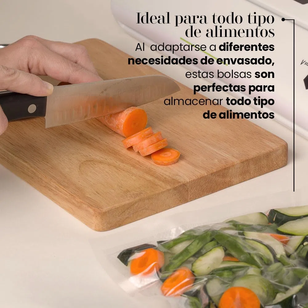 Bolsas Vacío Alimentos, Bolsas Envasar al Vacío Alimentos | Sistema Gofrado, Diseño Multicapa, Sin BPA, Fabricación Italiana | 20 x 30 cm, 100 Unidades