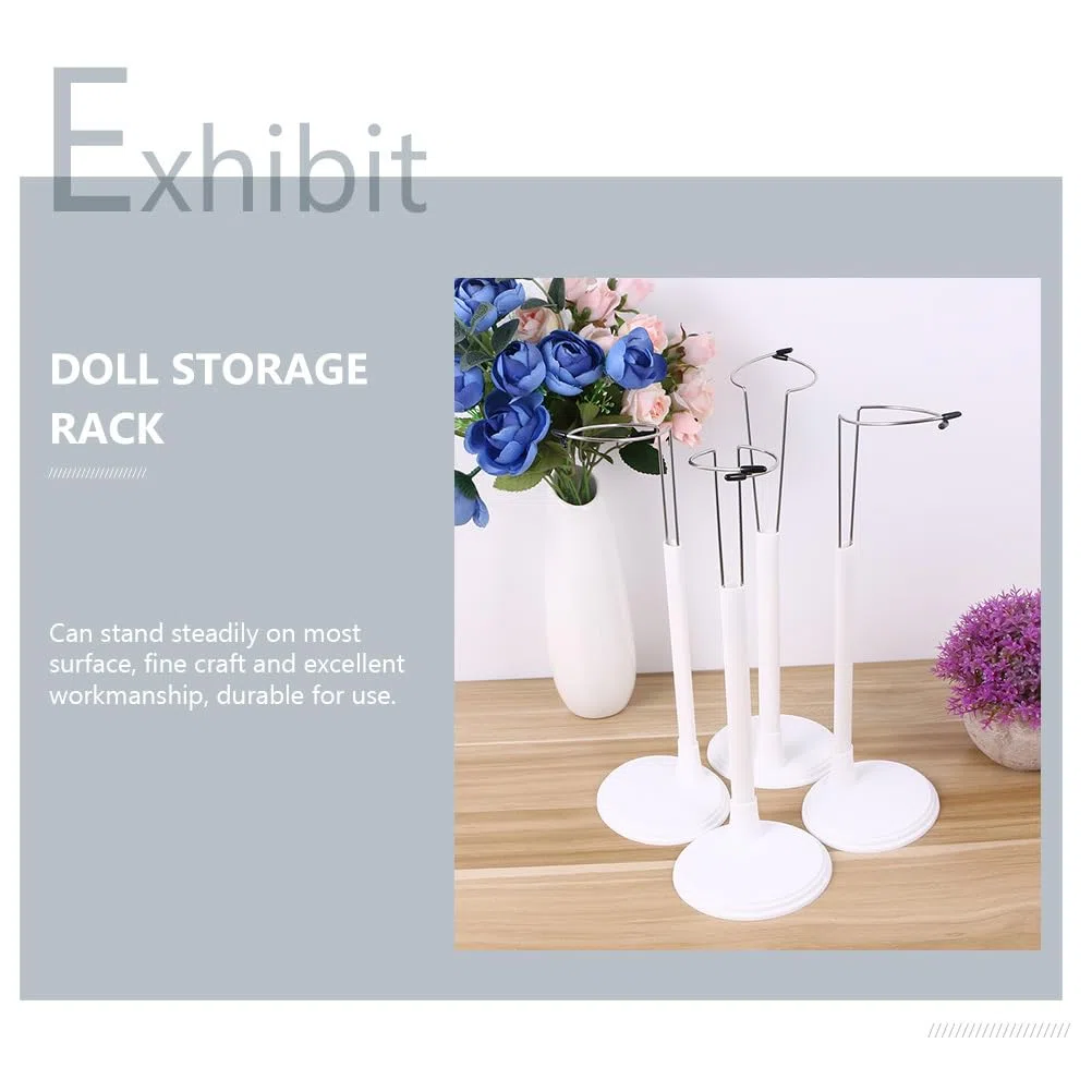BESTonZON Estante De Exhibición Para Muñecas, Juego De 8 Piezas, Soporte De Expositor Muñecas, Fácil De Montar, Ideal Para Niños Y Niñas, Muñecas De 20-28 Cm