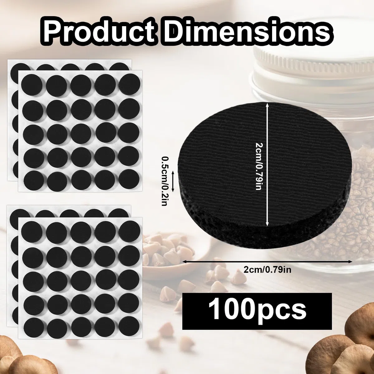 100uds Puertos Inyección Autocurativos, Puertos Inyección Negros Espuma Silicona Suministros Cultivo Setas para Bolsas Cultivo Bolsas de Grano Espora y Suministros