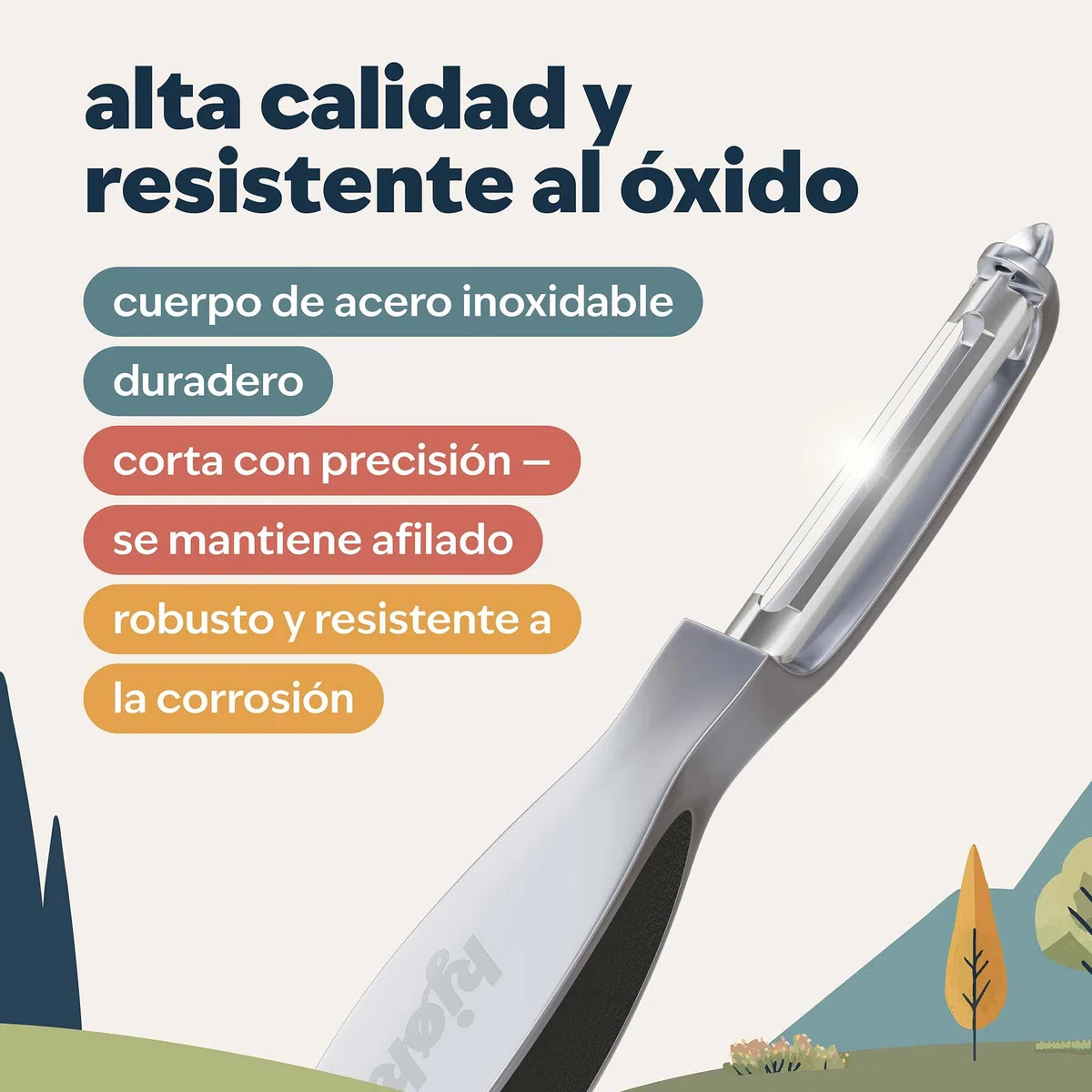 kjøk Set de 2 Peladores – pelador estrecho y ancho con hoja de acero inoxidable y mango de aleación de zinc – para patatas, verduras y fruta – ergonómico y antideslizante